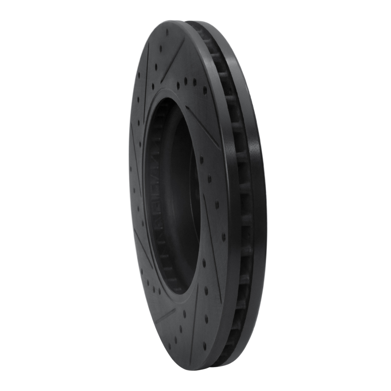 Mercedes-Benz ML500 Brake Rotor (1) - Front Right - R1 Concepts - Drilled & Slotted - Black - `06-`12